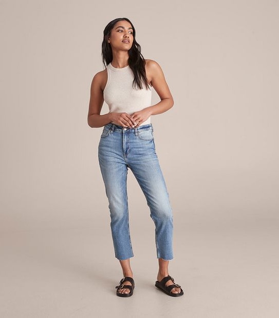 Alexa Straight High Rise Cropped Length Jeans 
