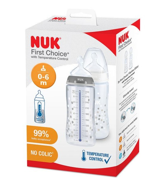 NUK First Choice Temp Control Twin Pack 300ml
