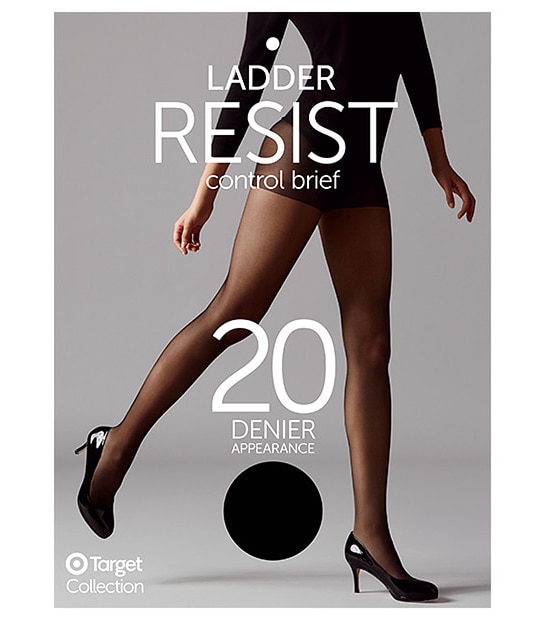 Ladder Resist Control Brief Pantyhose - Black