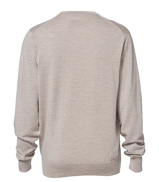 Australian Extra Fine Merino Wool V-Neck Jumper - Neutral 2 of 3