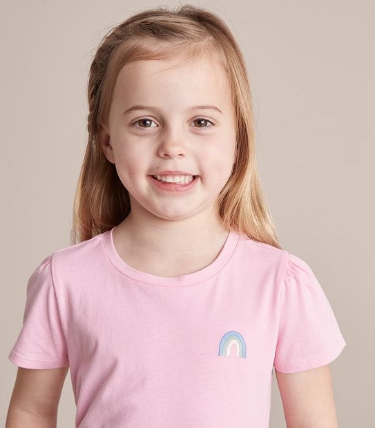 SE250887_04 SS EMROIDERED TEE RAINBOW PINK 2 of 6