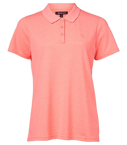 Active Polo Top - Neon Coral