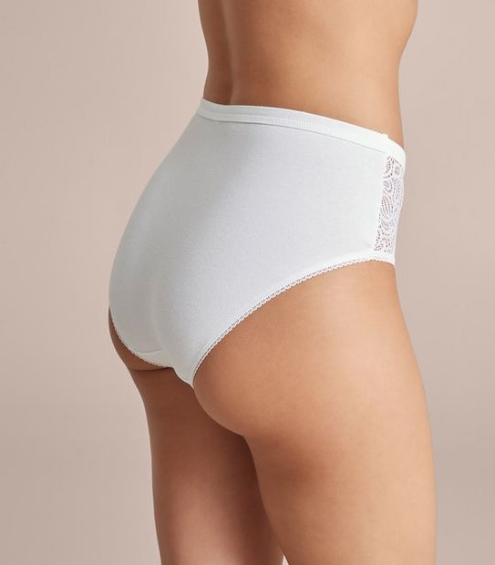 Organic Cotton and Lace Midi Briefs; Style: LMD30561