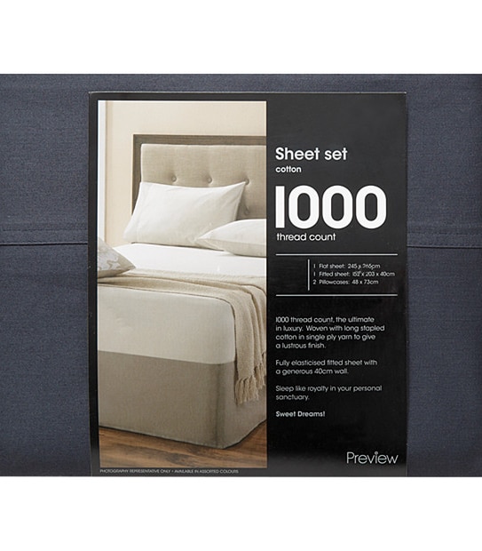1000 Thread Count Cotton Sheet Set - Midnight