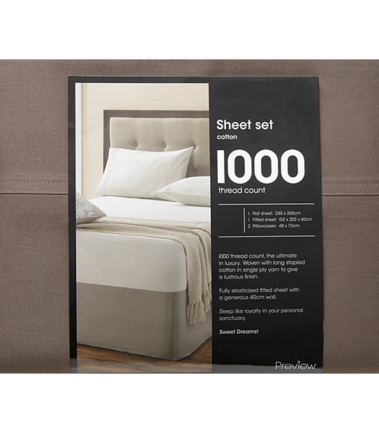 1000 Thread Count Cotton Sheet Set - Coffee