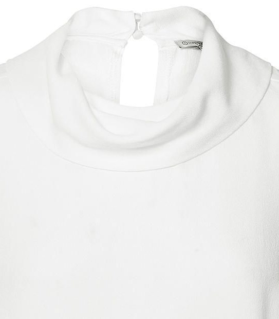 High Neck Cowl Top - White