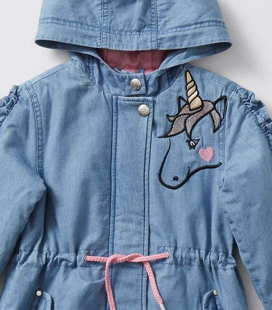 Tutu's & Tambourines Chambray Unicorn Parka