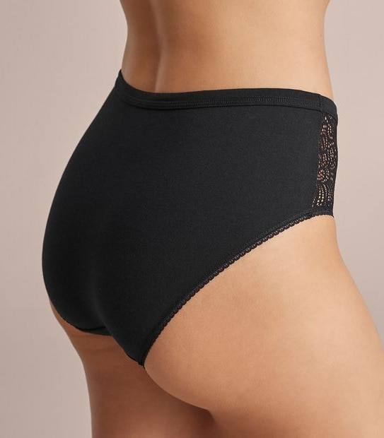 Organic Cotton and Lace Midi Briefs; Style: LMD30561
