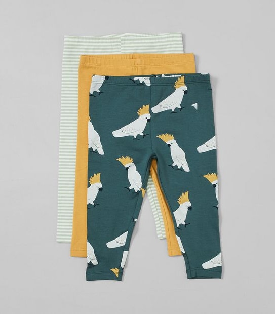 3 Pack Baby Organic Cotton Leggings