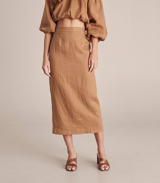 Preview European Linen Straight Maxi Skirt