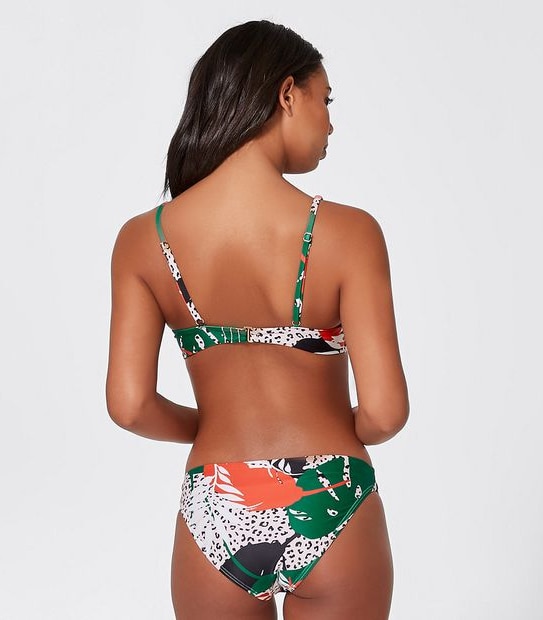 Lily Loves Tie Up Triangle Bikini Top - Multicoloured Forest
