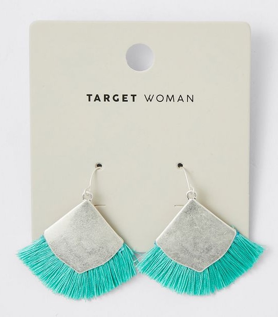Fan Tassel Earrings - Turquoise