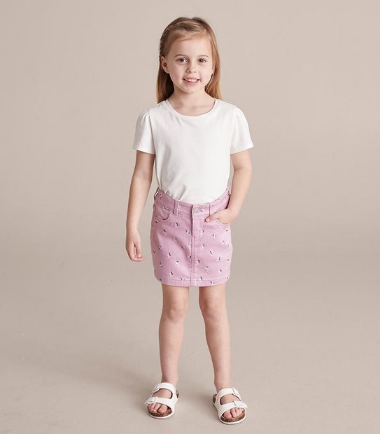 Wonder Denim Floral Skirt