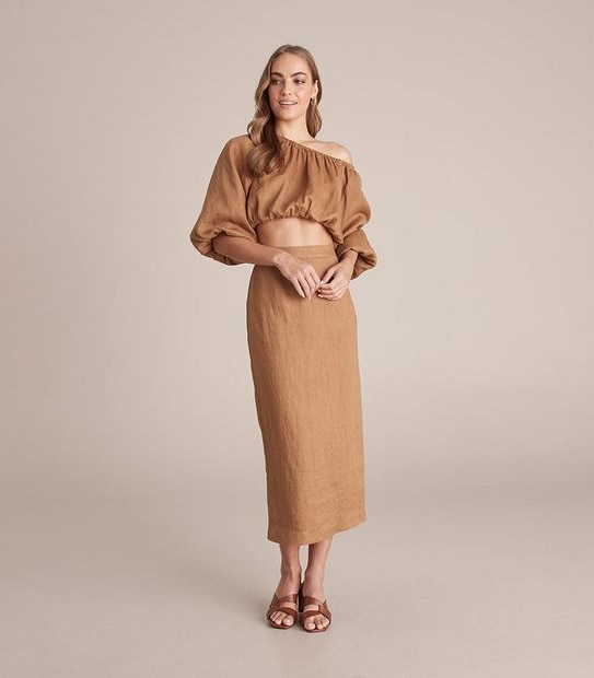 Preview European Linen Straight Maxi Skirt