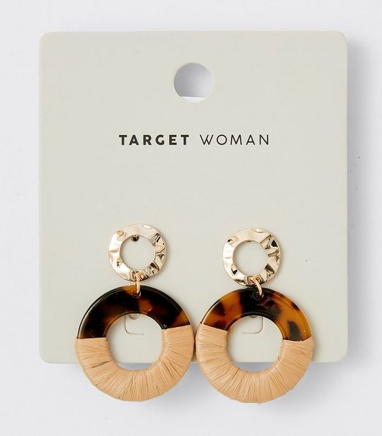 Wrapped Tortoise Shell Earrings - Gold/Brown