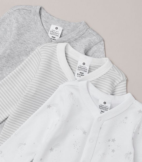 3 Pack Baby Organic Cotton Snap Coveralls 5 of 6