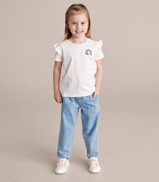 SE251624_03 SS EMBELISH TEE EMBROIDERED RANBOW CRM 3 of 5