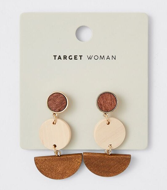 Wooden Mixed Circle Earrings