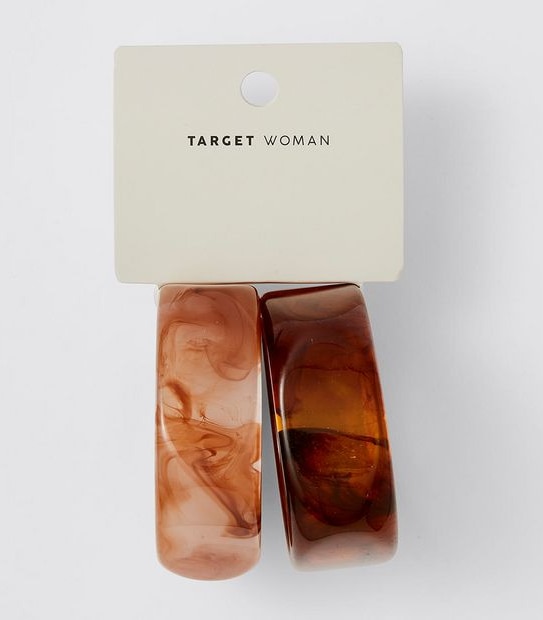 2 Pack Resin Bangles - Brown