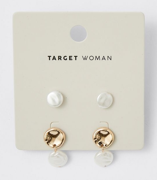 2 Pack Pearl Double Drop Earrings