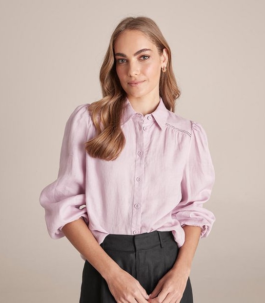 Preview European Linen Gathered Shirt