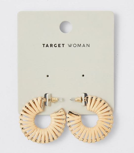 Woven Hoop Earrings - Natural