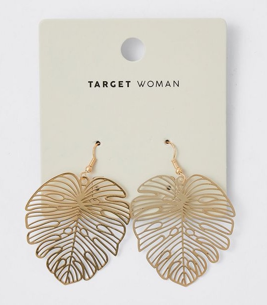 Metal Leaf Earrings - Gold