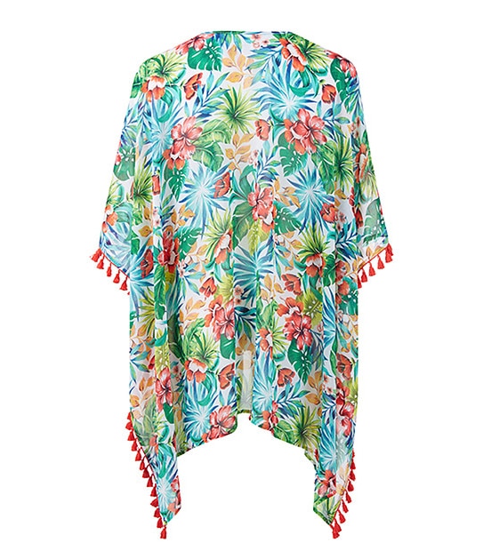 Tropical Print Swim Kimono