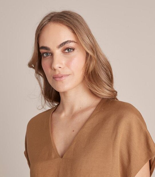 Preview Linen Blend VNeck Blouse Target Australia