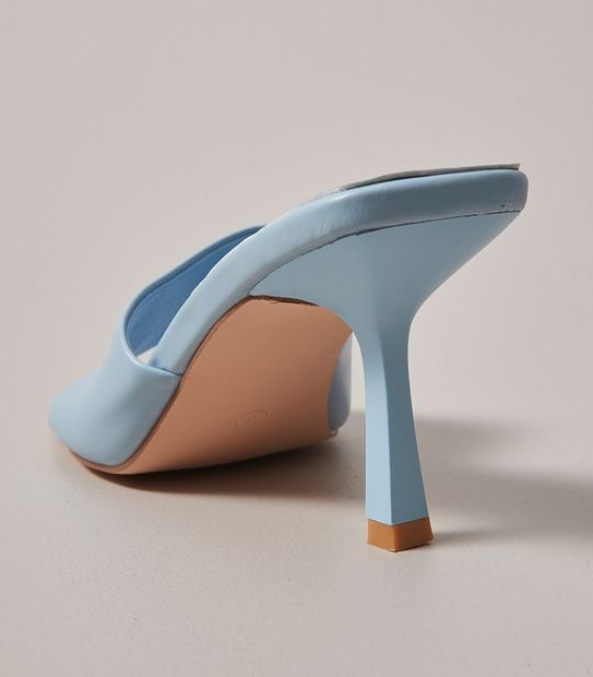 W CHARLIE BLUE SQUARE TOE HEELED MULE  SIZE 6-11