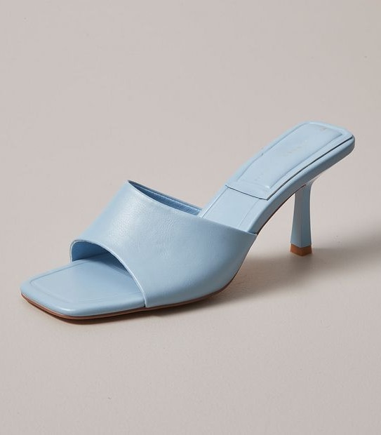 W CHARLIE BLUE SQUARE TOE HEELED MULE  SIZE 6-11