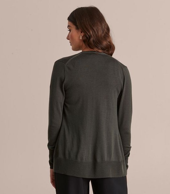 Preview Merino Wool V-Neck Button Through Cardigan