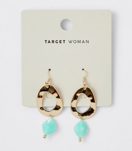 Stone Droplet Earrings - Turquoise