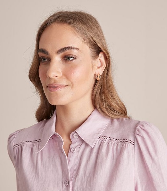 Preview European Linen Gathered Shirt