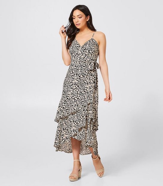 Cami Wrap Front Maxi Dress - Animal Print