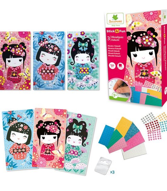 Sycomore Stick & Fun Kokeshi Mosaics
