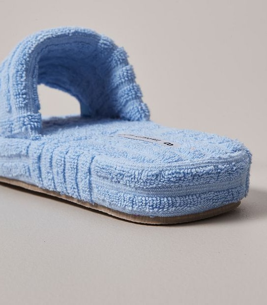 W KIMMI SOFT BLUE TERRY POOL SLIDE  SIZE 6-11