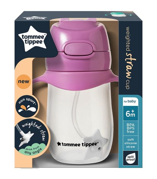 Tommee Tippee Weighted Straw Cup 240ml - Assorted*