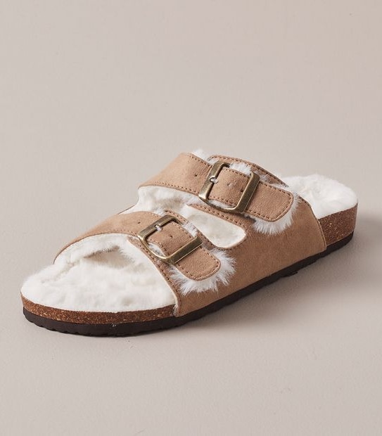 Womens Anne Two Band Hybrid Scuff Slippers