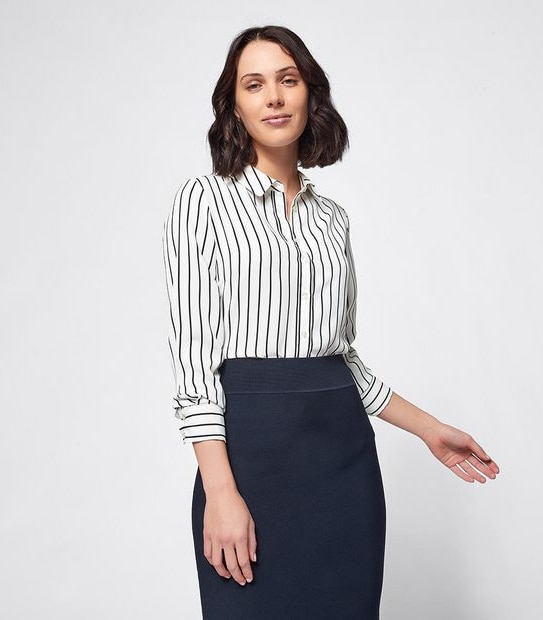 Preview Striped Long Sleeve Relaxed Shirt