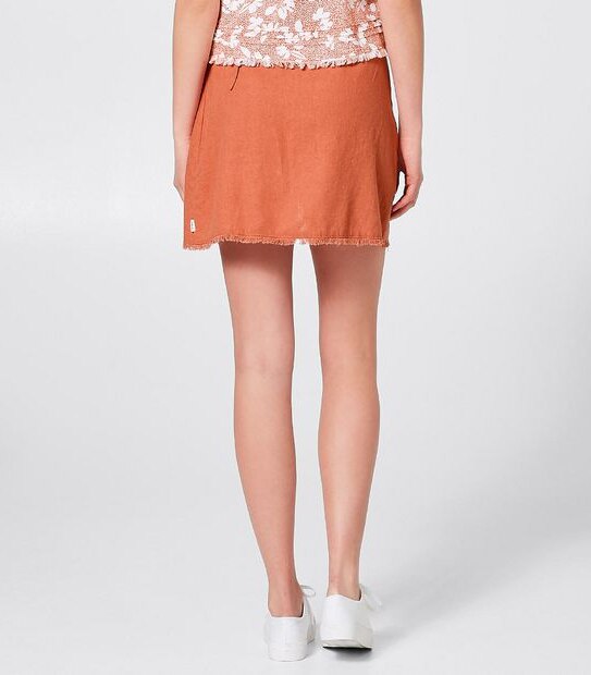 Piping Hot Wrap Skirt - Rust