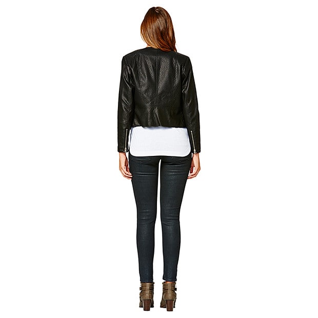 Hammered Leather Look Biker Jacket Target Australia