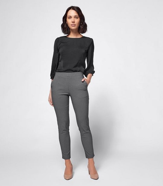 Preview Textured Ankle Length Skinny Pants