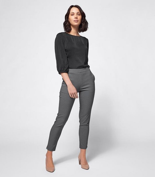 Preview Textured Ankle Length Skinny Pants