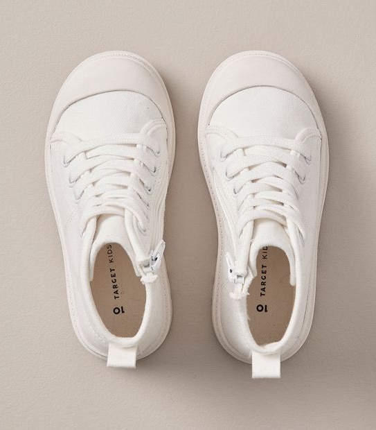 Girls High Top Canvas Sneakers