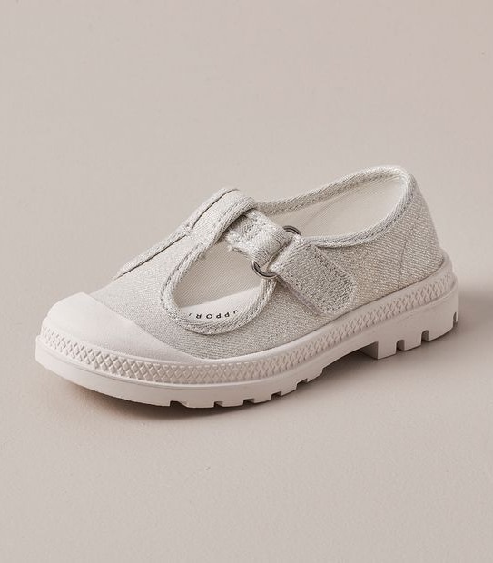 Kids Junior Shimmer T-Bar Mary Jane Shoes