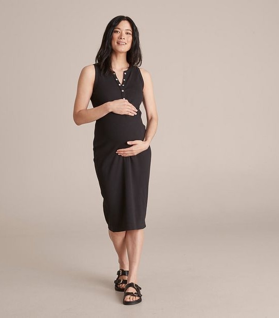 Maternity Henley Bodycon Dress