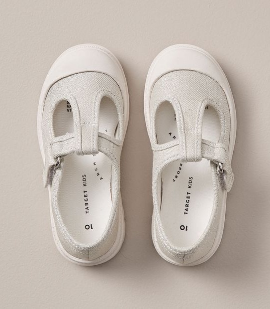 Kids Junior Shimmer T-Bar Mary Jane Shoes