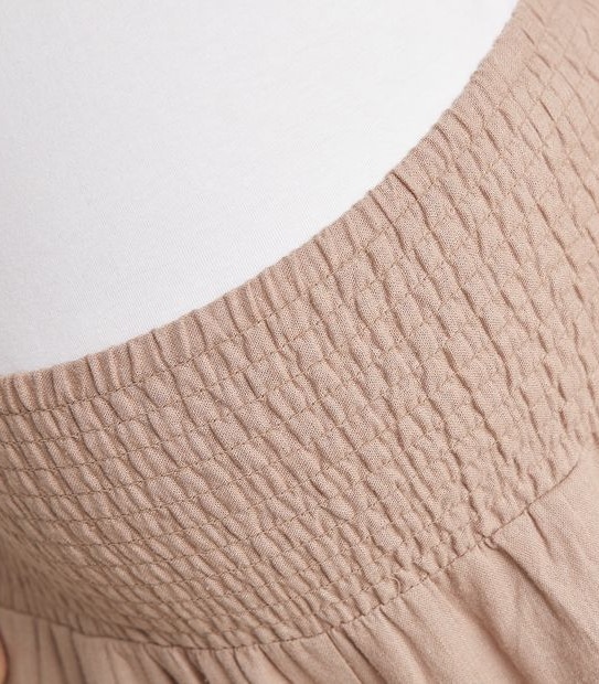 Maternity Linen Blend Shirred Waist Pants