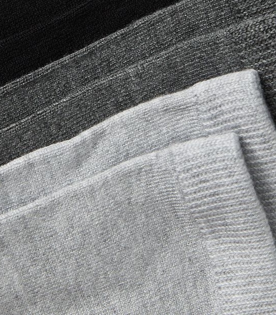 Underworks 3 Pack Eco-Friendly Bamboo Crew Socks - Black/Charcoal/Grey